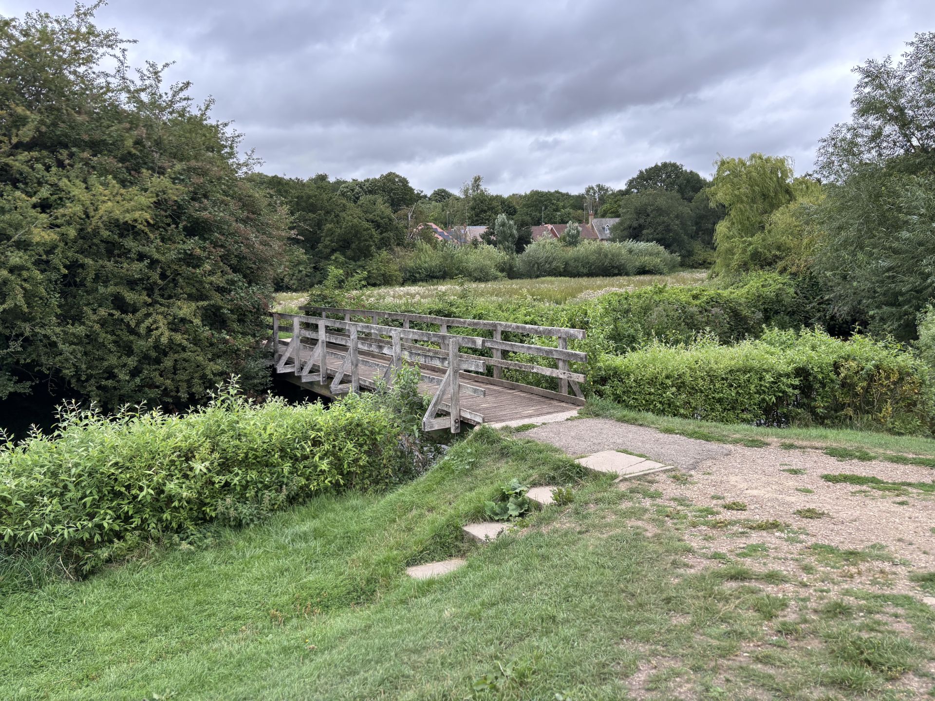 A Wooden footbridge over the River Lea